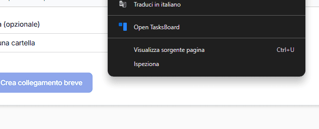 Apri il pannello Ispeziona nel browser