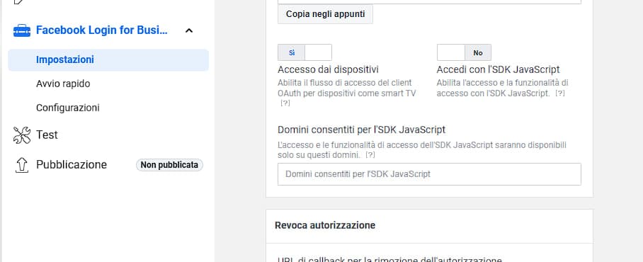 Accesso ai dispositivi — Facebook Login for Business
