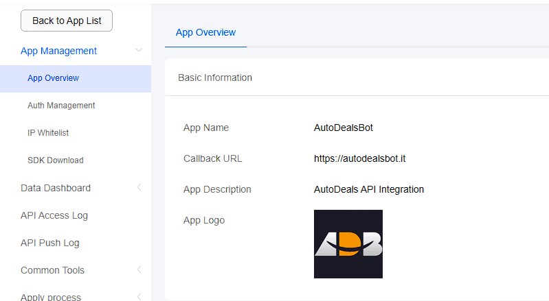 Creazione app su AliExpress Open Platform