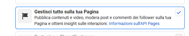 Schermata casi d'uso — seleziona Gestisci tutto sulla tua Pagina