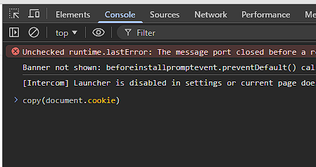 Esegui il comando copy nella console